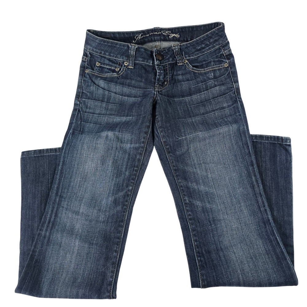 American Eagle Favorite Boyfriend‎ Jeans Dark Wash Straight Leg Womens 2 Regular